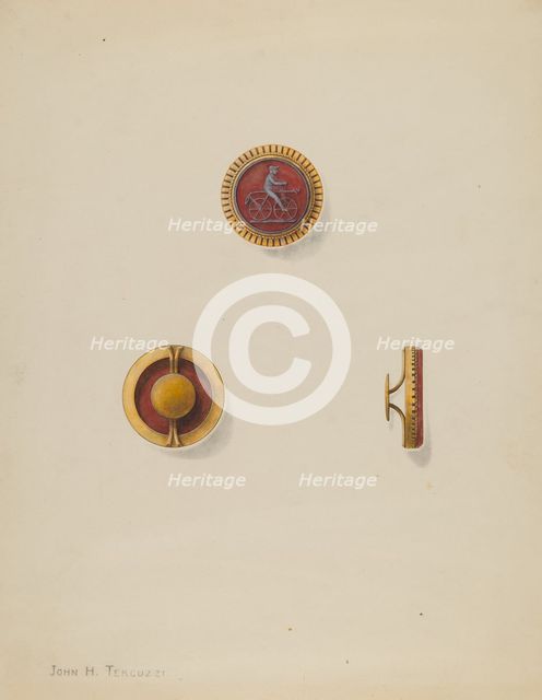 Cuff Buttons, c. 1936. Creator: John H. Tercuzzi.