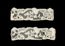 Cuffs, possibly Flemish, ca. 1860. Creator: Unknown