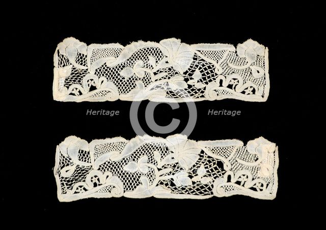 Cuffs, possibly Flemish, ca. 1860. Creator: Unknown.