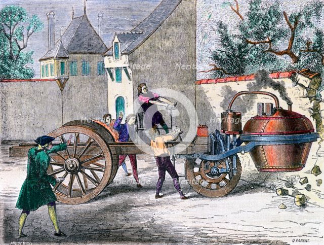 Cugnot's Steam Wagon, 19th century. Artist: Unknown