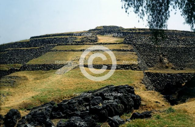 Cuicuilco circular pyramids built 600 years AD, then the year 400 AD were buried by the eruption …