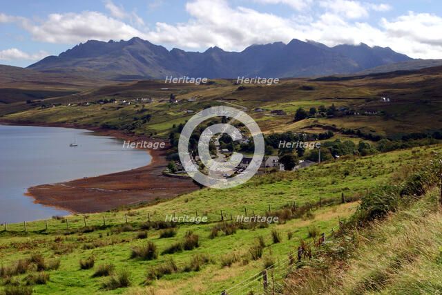 Cuillin Hills from above Carbost, Isle of Skye, Highland, Scotland.