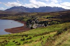 Cuillin Hills from above Carbost, Isle of Skye, Highland, Scotland