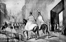 Cuirassiers 19th century, (1930). Artist: Constantin Guys