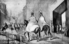 Cuirassiers 19th century, (1930). Artist: Constantin Guys