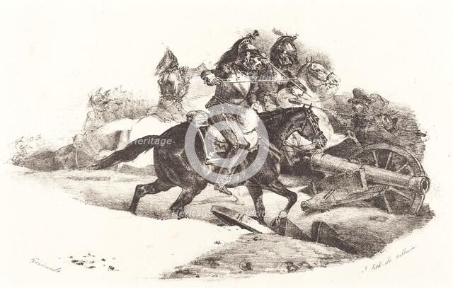 Cuirassiers Charging, 1823. Creator: Theodore Gericault.