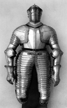 Cuirassier's armour, possibly Dutch, dated 1621; helmet brim and buffe, 19th century. Creator: Unknown