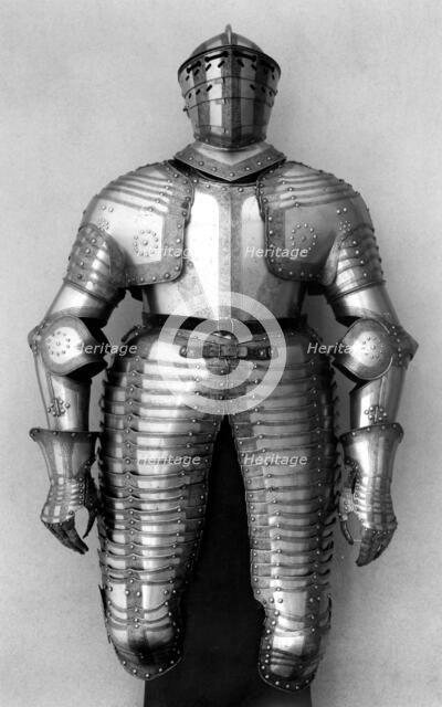 Cuirassier's armour, possibly Dutch, dated 1621; helmet brim and buffe, 19th century. Creator: Unknown.