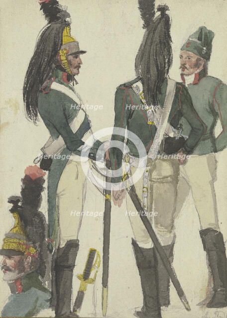 Cuirassiers, early-mid 19th century. Creator: Anton Radl.