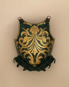 Cuirass and Pauldrons for a Papal Swiss Guard, Brescia, 1590; decoration 1623/44. Creator: Unknown