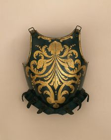 Cuirass and Pauldrons for a Papal Swiss Guard, Brescia, 1590; decoration 1623/44. Creator: Unknown