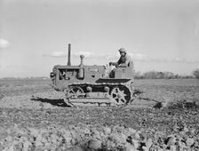 Cultivating potato-fields, west side of San Joaquin Valley, California , 1939. Creator: Dorothea Lange