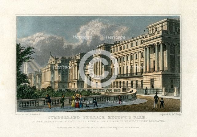 Cumberland Terrace, Regent's Park, London, 1827. Artist: J Tingle