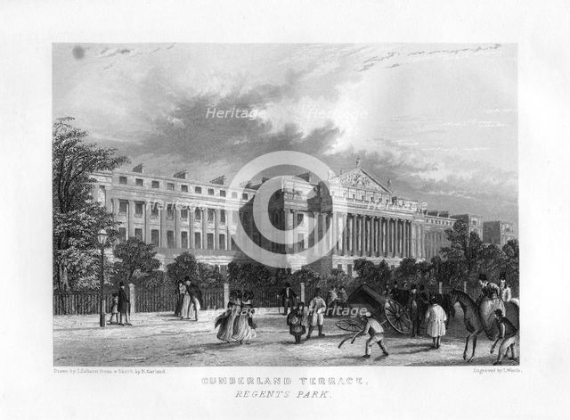 Cumberland Terrace, Regent's Park, London, 19th century.Artist: J Woods