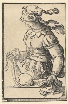 Cumean Sibyl, from the series of Sibyls, ca. 1530. Creator: Lucas van Leyden