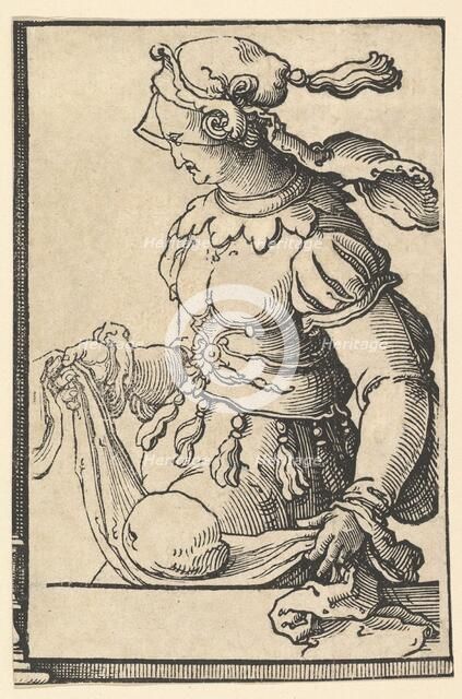 Cumean Sibyl, from the series of Sibyls, ca. 1530. Creator: Lucas van Leyden.