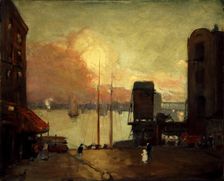 Cumulus Clouds, East River, 1901-1902. Creator: Robert Henri