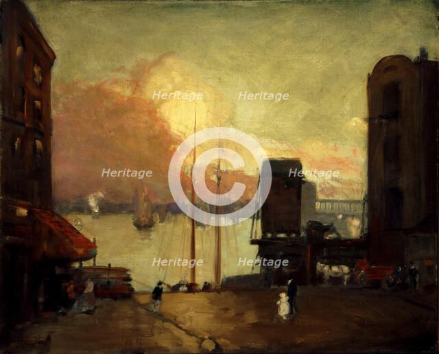 Cumulus Clouds, East River, 1901-1902. Creator: Robert Henri.