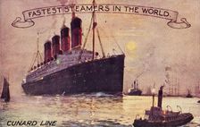 Cunard Line - Fastest Steamers in the World c1910s. Creator: Unknown
