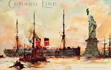 Cunard Line - In Upper New York Bay c1900. Creator: Unknown