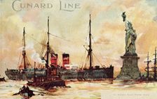 Cunard Line - In Upper New York Bay c1900. Creator: Unknown