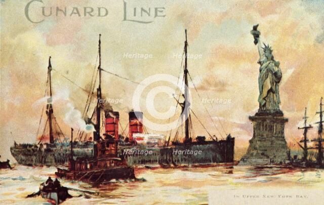 'Cunard Line - In Upper New York Bay', c1900. Creator: Unknown.