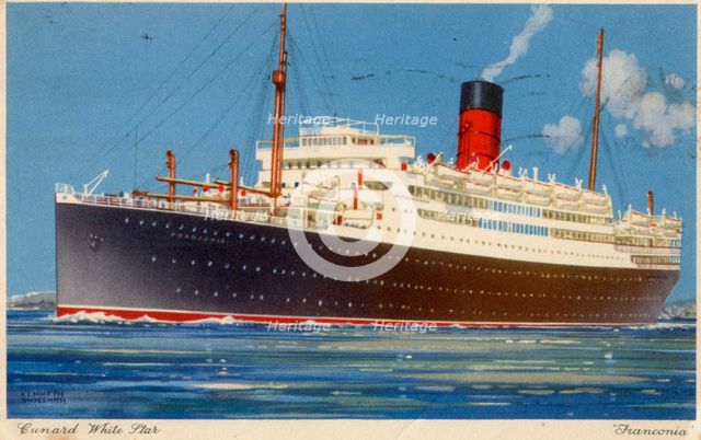 Cunard Line steamship RMS 'Franconia', c1923-c1939.Artist: Kenneth Denton Shoesmith