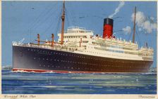 Cunard Line steamship RMS Franconia c1923-c1939.Artist: Kenneth Denton Shoesmith