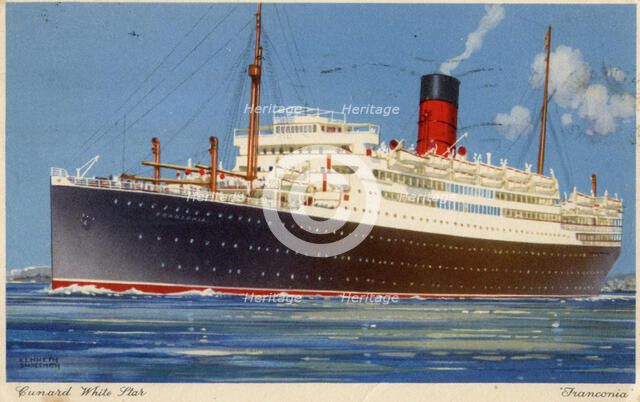 Cunard Line steamship RMS 'Franconia', c1923-c1939.Artist: Kenneth Denton Shoesmith
