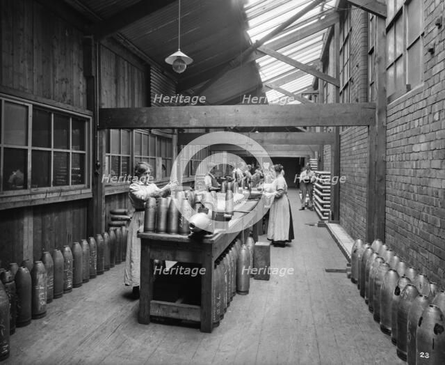 Cunard Shell Works, Bootle, Merseyside, September 1917.  Artist: H Bedford Lemere.