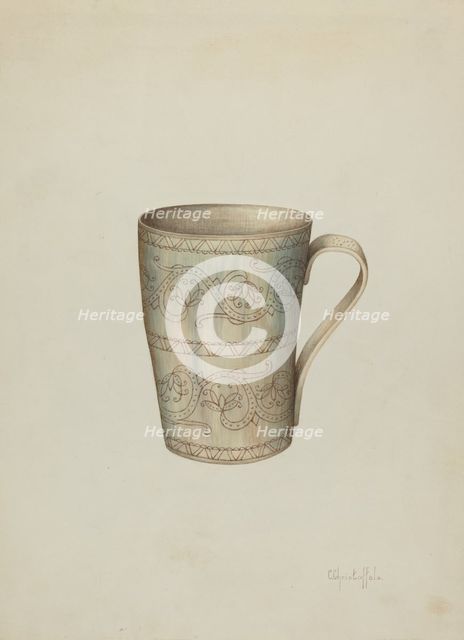 Cup of Horn, c. 1940. Creator: Cornelius Christoffels.