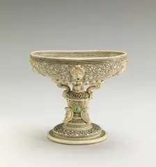 Cup on high foot with the royal arms of France crowned, c. 1540/1560. Creator: Unknown