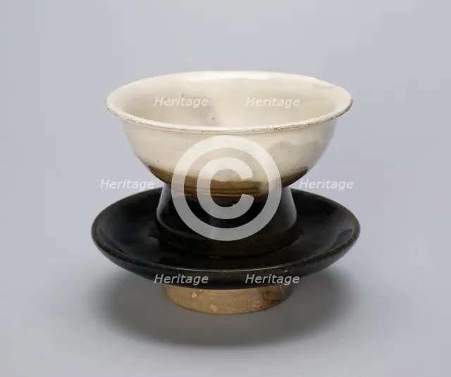 Cup and Cupstand, Song (960-1279) or Jin dynasty (1115-1234), c. 12th century. Creator: Unknown.