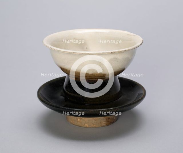 Cup and Cupstand, Song (960-1279) or Jin dynasty (1115-1234), c. 12th century. Creator: Unknown.