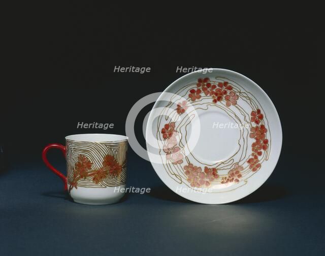 Cup and Saucer, 1888. Creator: M. Louise McLaughlin (American, 1847-1939); Haviland & Co. (French).