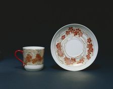 Cup and Saucer, 1888. Creator: M. Louise McLaughlin (American, 1847-1939); Haviland & Co. (French)