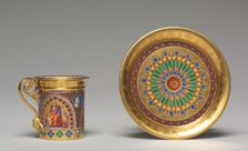 Cup and Saucer, 1827. Creator: Sèvres Porcelain Manufactory (French, est. 1740); Pierre Huard (French)