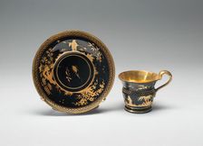Cup and Saucer, Bohemia, c. 1825. Creator: Bohemia Glass