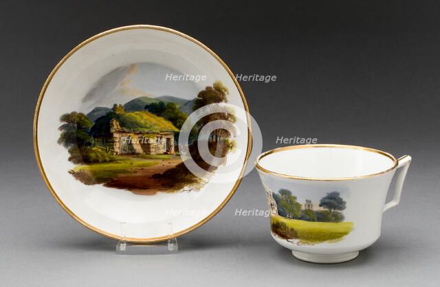 Cup and Saucer, Burslem, c. 1815. Creator: Wedgwood.