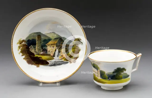 Cup and Saucer, Burslem, c. 1815. Creator: Wedgwood.
