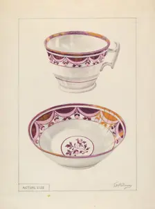 Cup and Saucer, c. 1936. Creator: Thomas Holloway