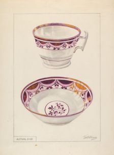 Cup and Saucer, c. 1936. Creator: Thomas Holloway