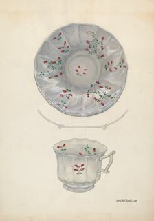 Cup and Saucer, c. 1937. Creator: Irene M. Burge