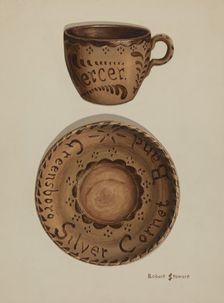 Cup and Saucer, c. 1939. Creator: Robert Stewart