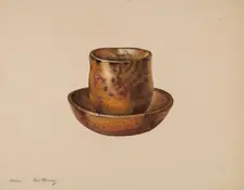 Cup and Saucer, c. 1940. Creator: Aaron Fastovsky