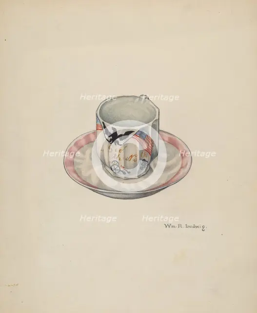 Cup and Saucer, c. 1940. Creator: William Ludwig.