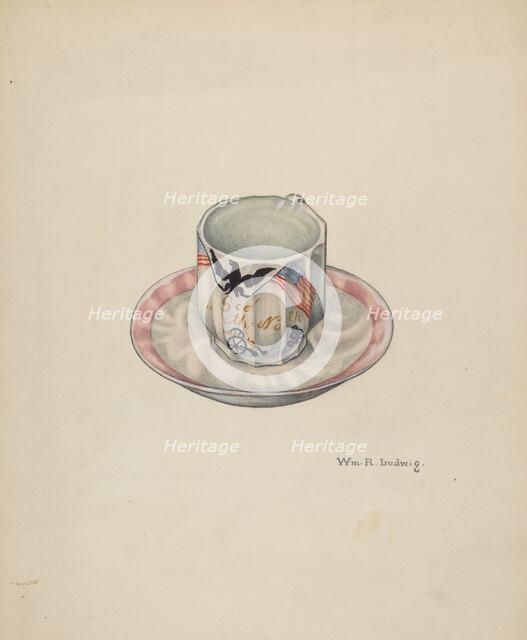 Cup and Saucer, c. 1940. Creator: William Ludwig.