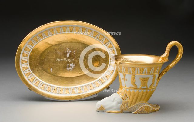 Cup and Saucer, Germany, c. 1805/10. Creator: Meissen Porcelain.