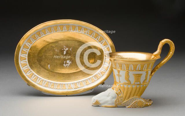 Cup and Saucer, Germany, c. 1805/10. Creator: Meissen Porcelain.