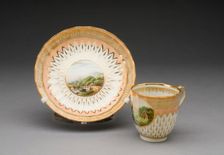 Cup and Saucer, Derby, 1780/95. Creator: Derby Porcelain Manufactory England